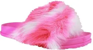 Girls Multi Color Faux Fur Slide