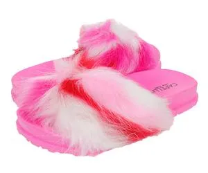 Girls Multi Color Faux Fur Slide