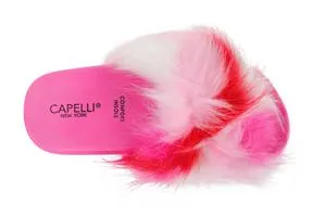 Girls Multi Color Faux Fur Slide