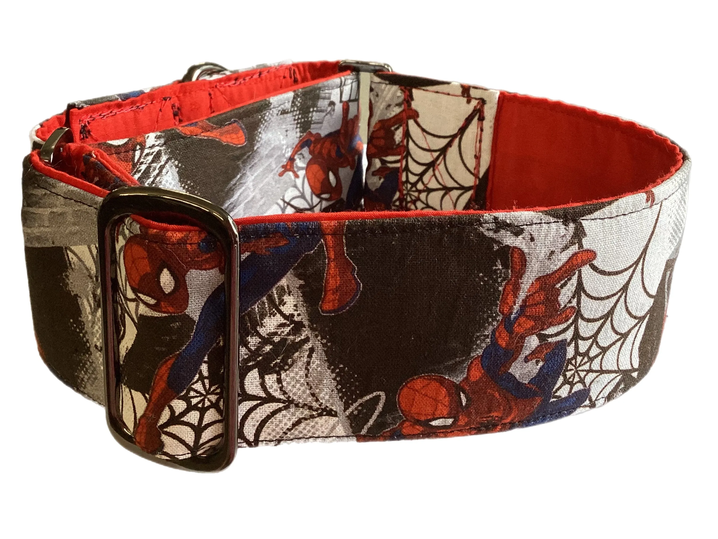 Greyhound Martingale collar Spiderman cotton wide 50cms