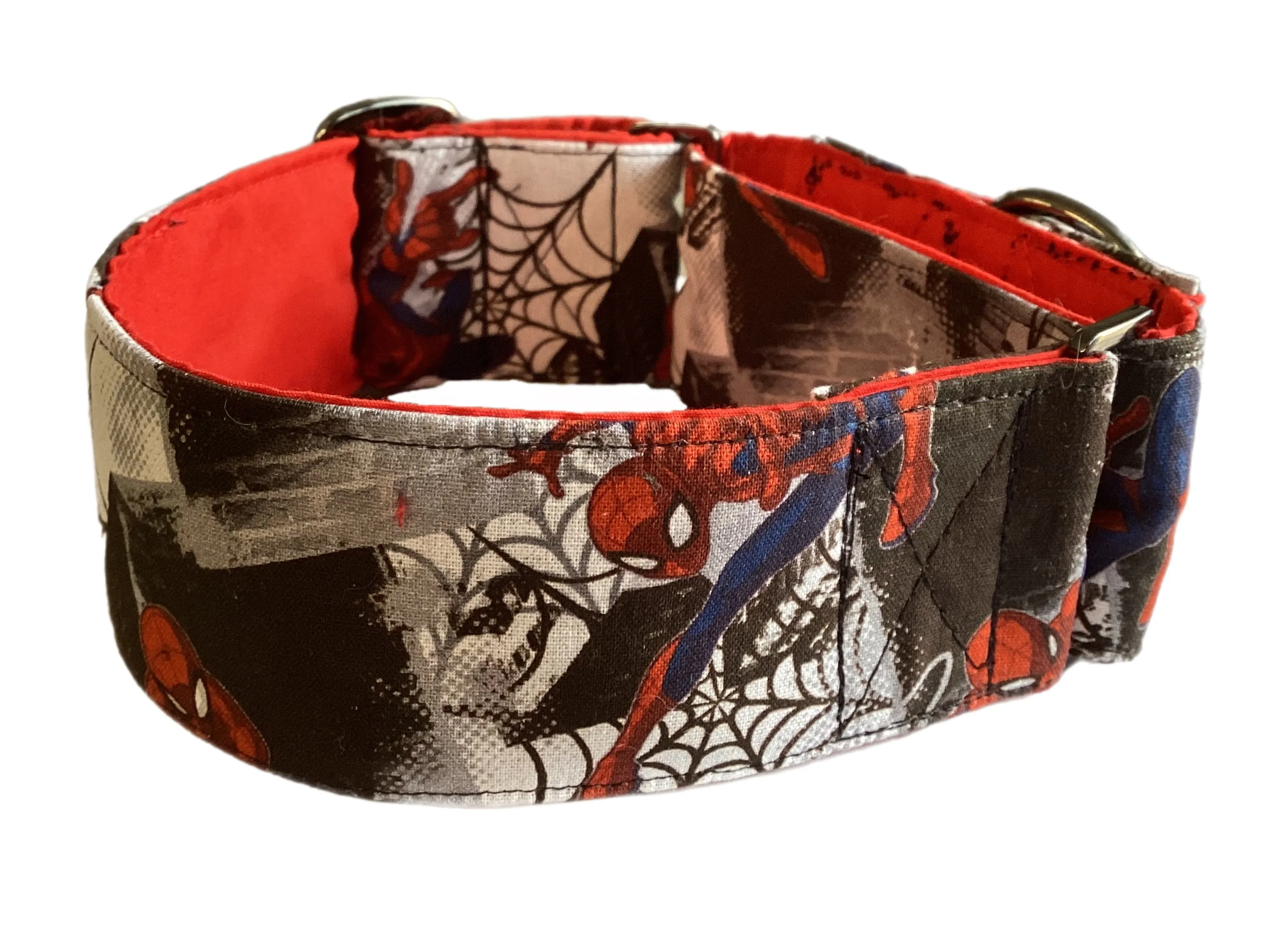 Greyhound Martingale collar Spiderman cotton wide 50cms
