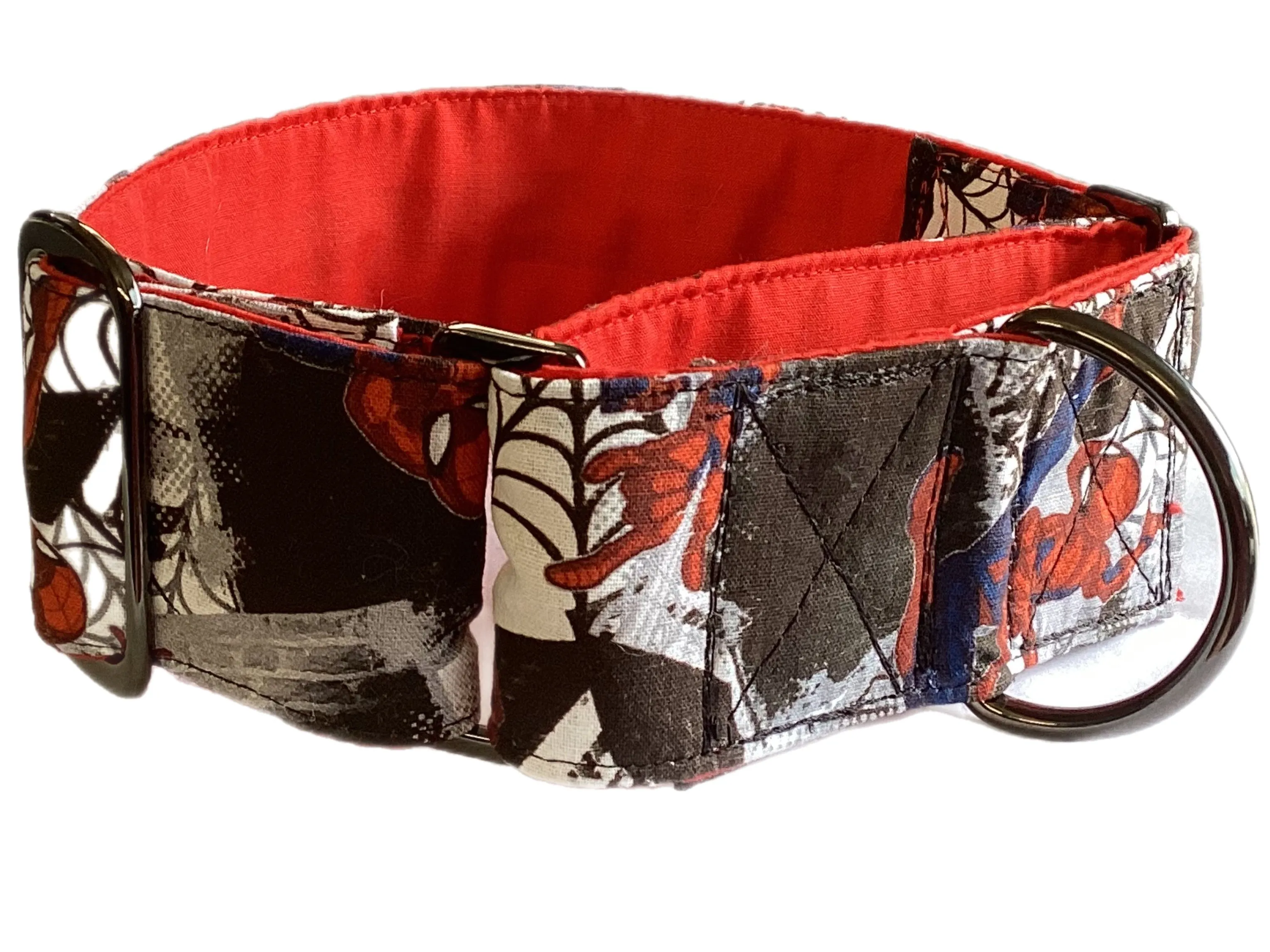Greyhound Martingale collar Spiderman cotton wide 50cms