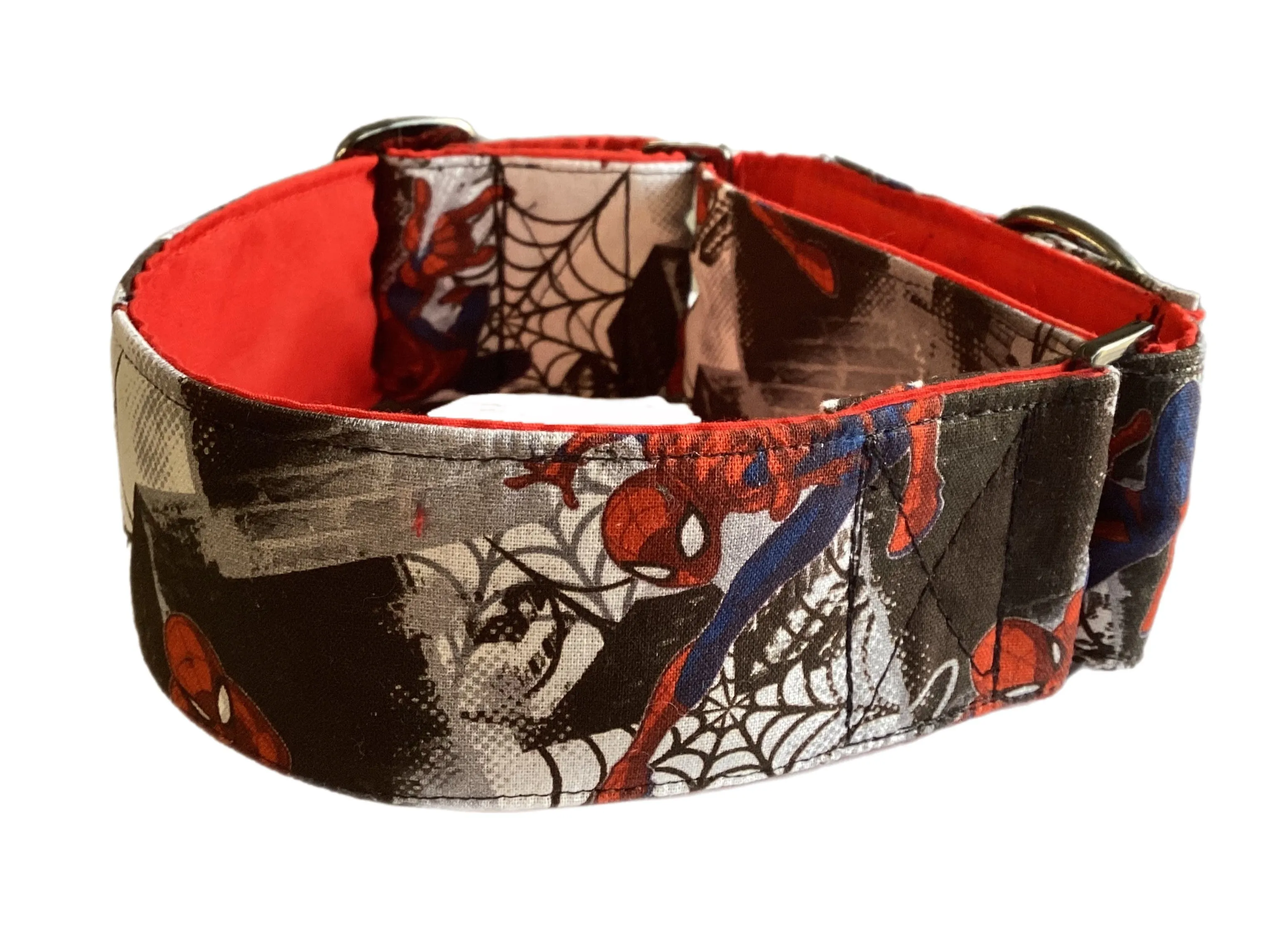 Greyhound Martingale collar Spiderman cotton wide 50cms