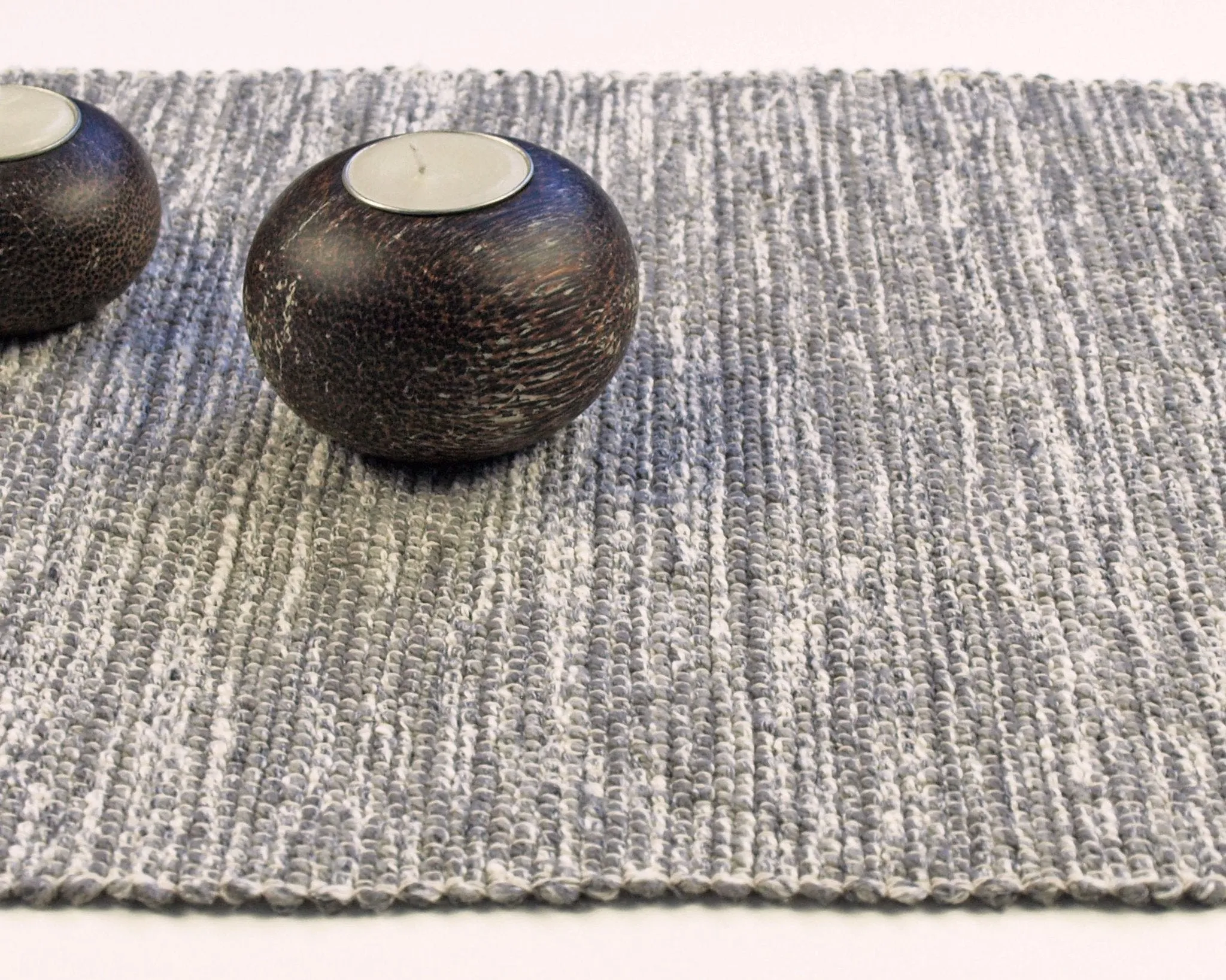 Handwoven in USA Table Runner 72" Gray and Gray