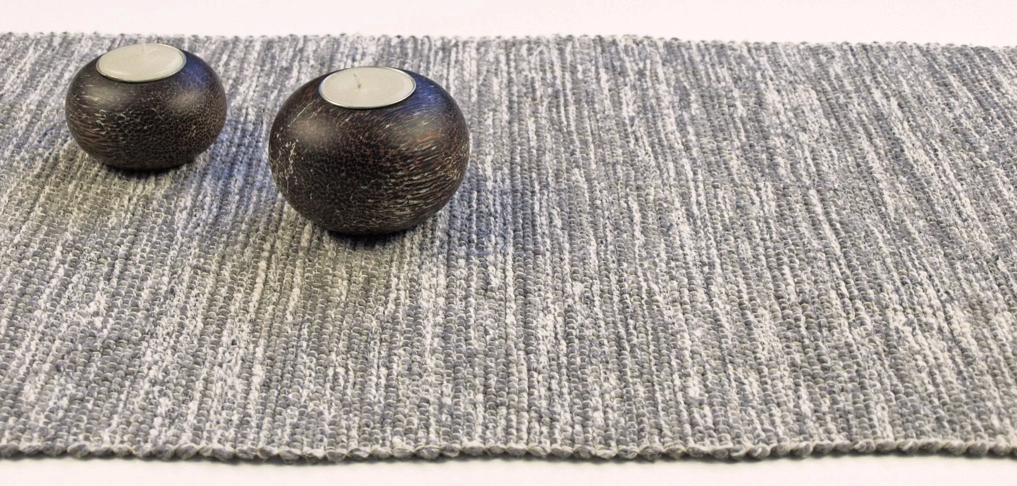 Handwoven in USA Table Runner 72" Gray and Gray