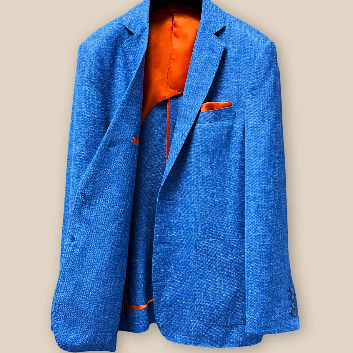 Havana by E.Thomas Sky Blue Textured Men's Sportcoat