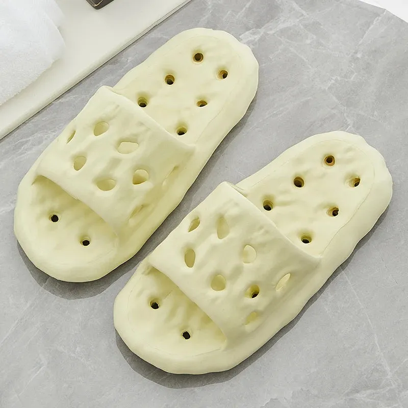 Hollow Out Bathroom Slippers Women Hole Quick Drying Anti Slip Shower Slides Woman Summer Super Light Soft EVA Home Slippers
