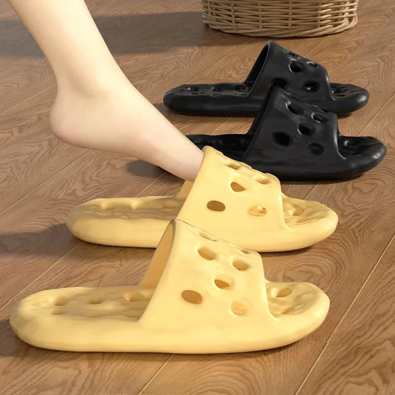 Hollow Out Bathroom Slippers Women Hole Quick Drying Anti Slip Shower Slides Woman Summer Super Light Soft EVA Home Slippers