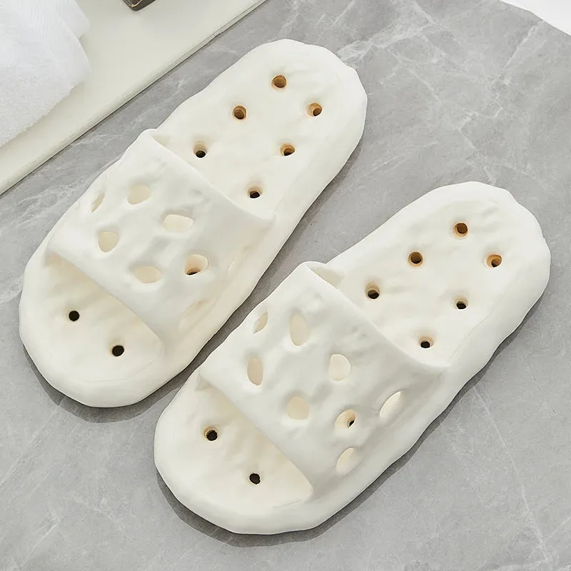 Hollow Out Bathroom Slippers Women Hole Quick Drying Anti Slip Shower Slides Woman Summer Super Light Soft EVA Home Slippers