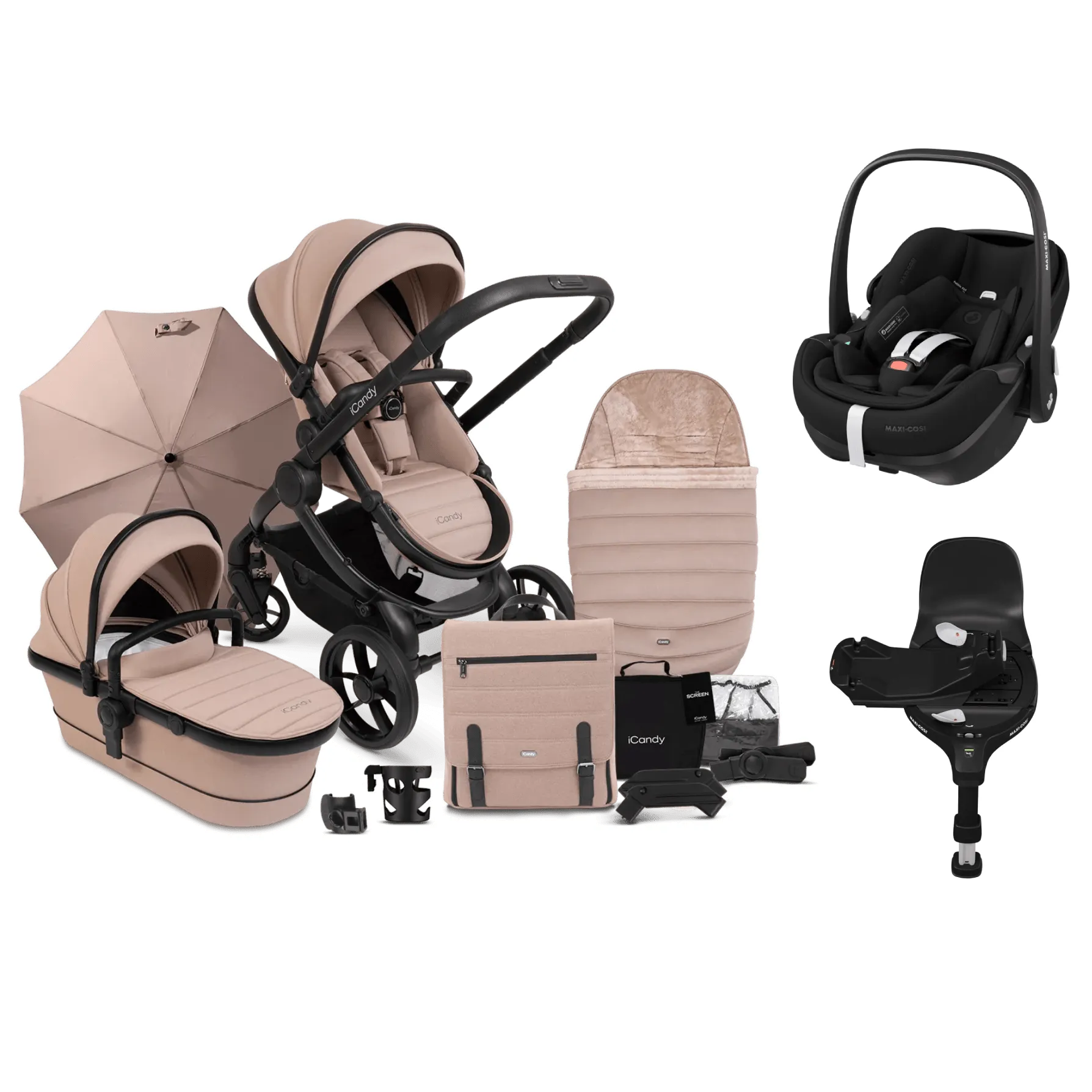 iCandy Peach 7, Pebble 360 PRO 2 Complete Travel System Bundle - Cookie