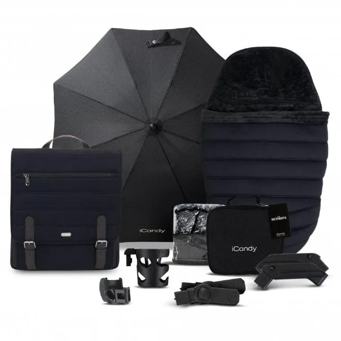 iCandy Peach 7, Pebble 360 PRO 2 Complete Travel System Bundle - Jet / Black Edition
