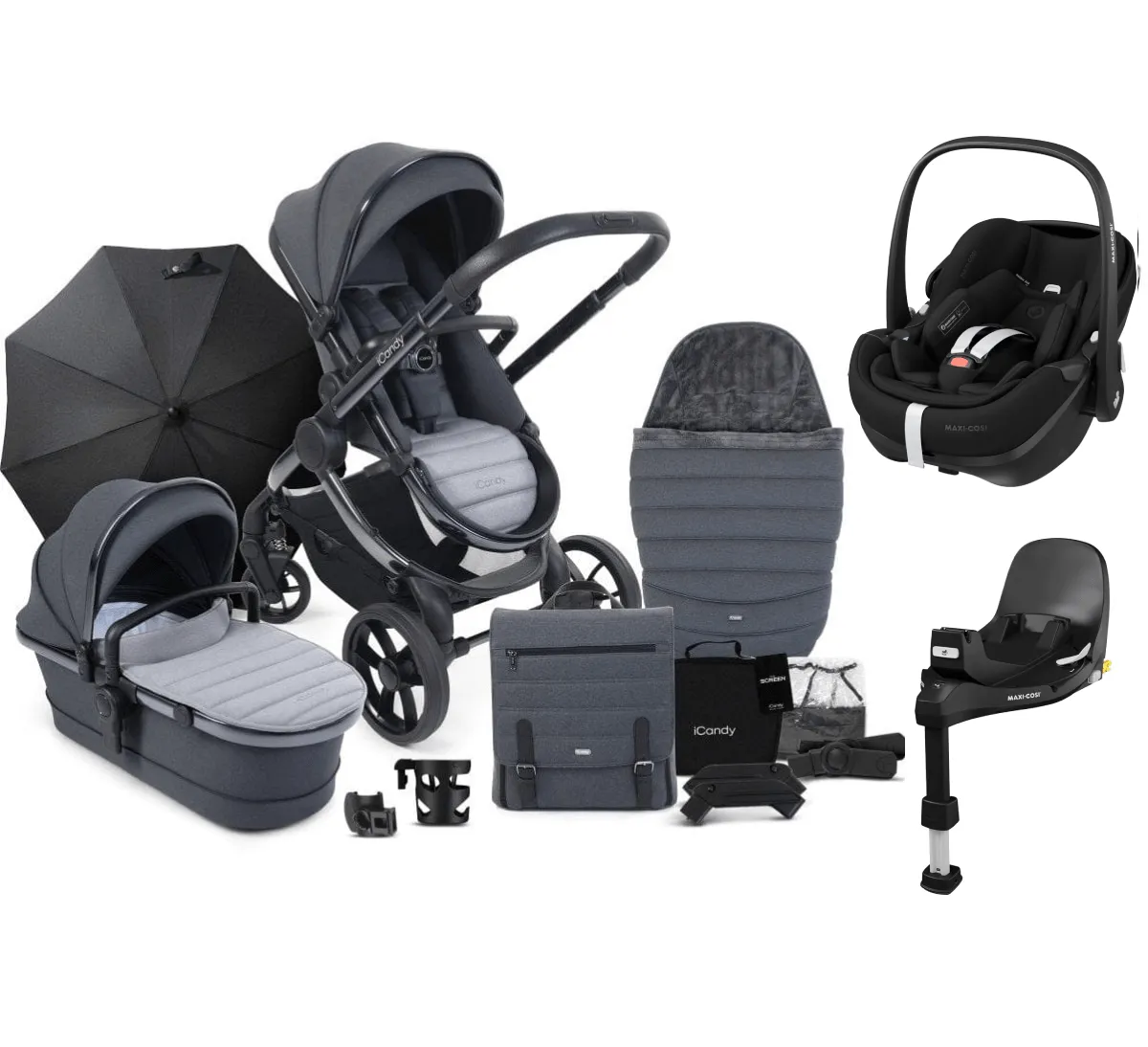 iCandy Peach 7, Pebble 360 PRO 2 Complete Travel System Bundle - Truffle