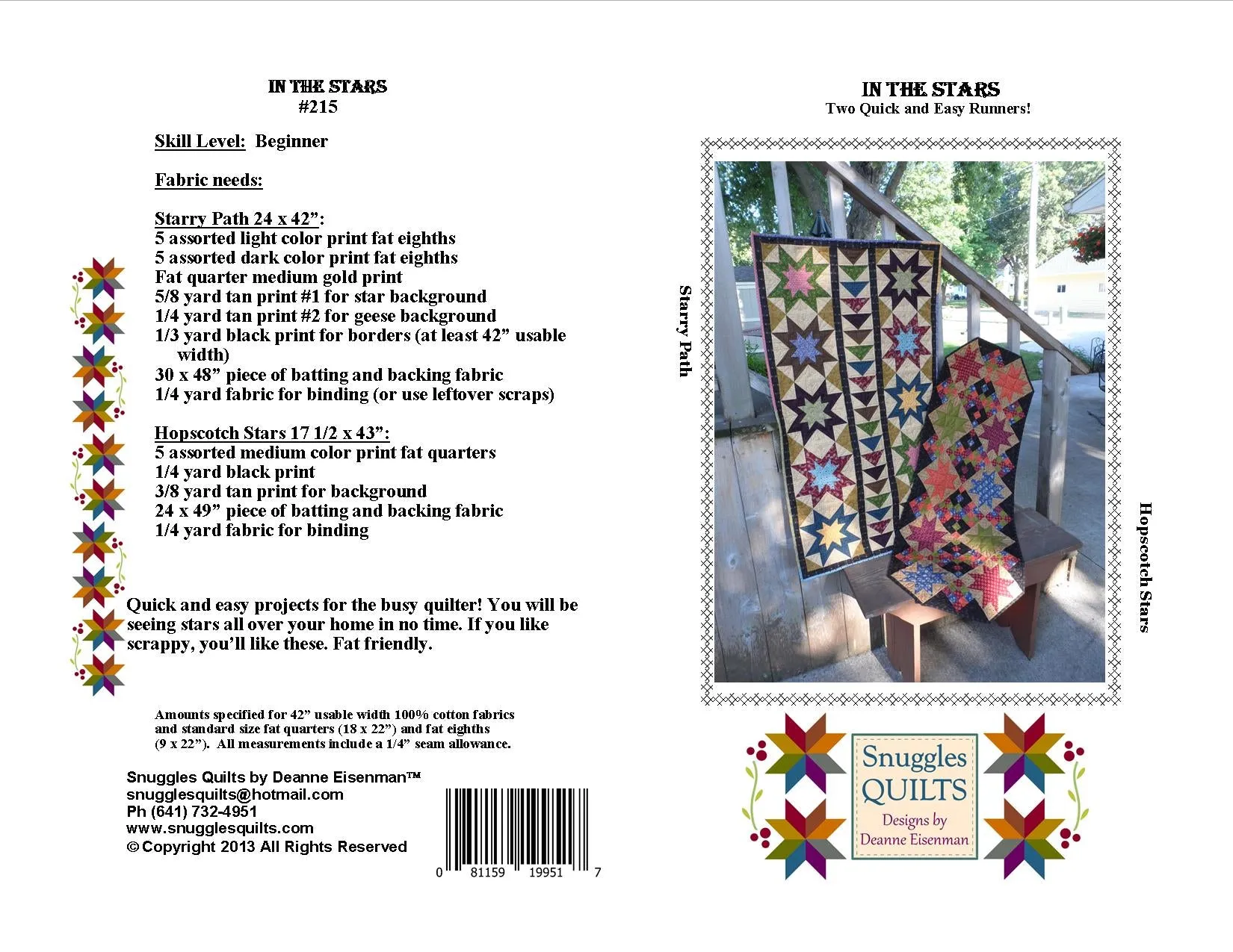 In the Stars Quilt Pattern - PDF