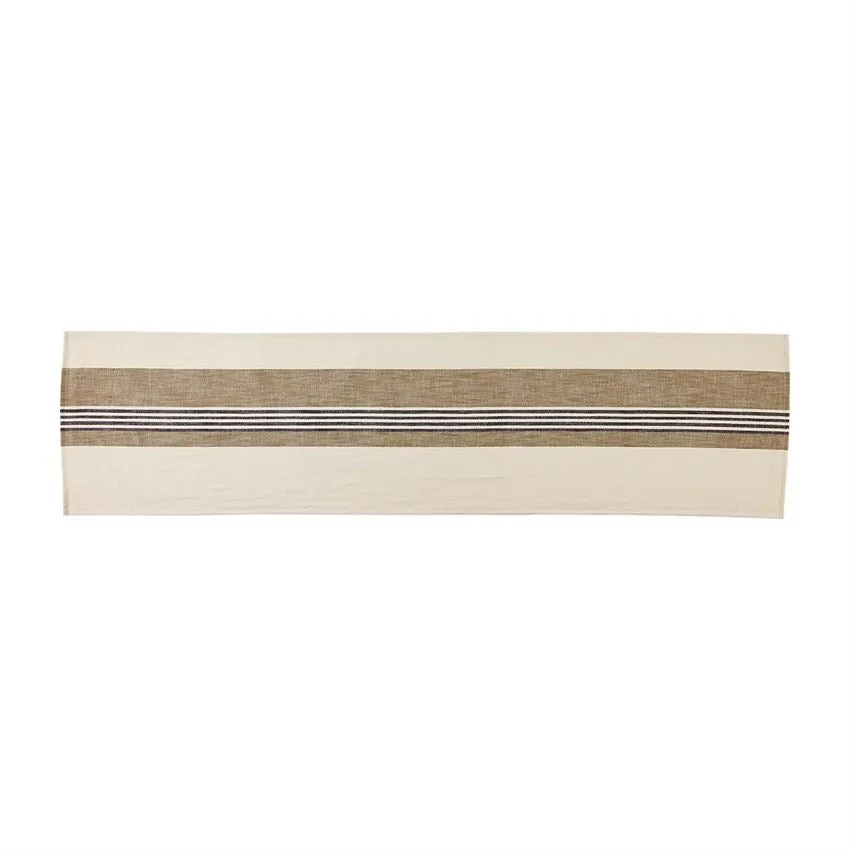 Khaki Striped Table Runner
