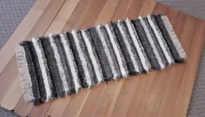Kitchen or Hallway Runner Rug - 24" x 64" Black, Gray & White