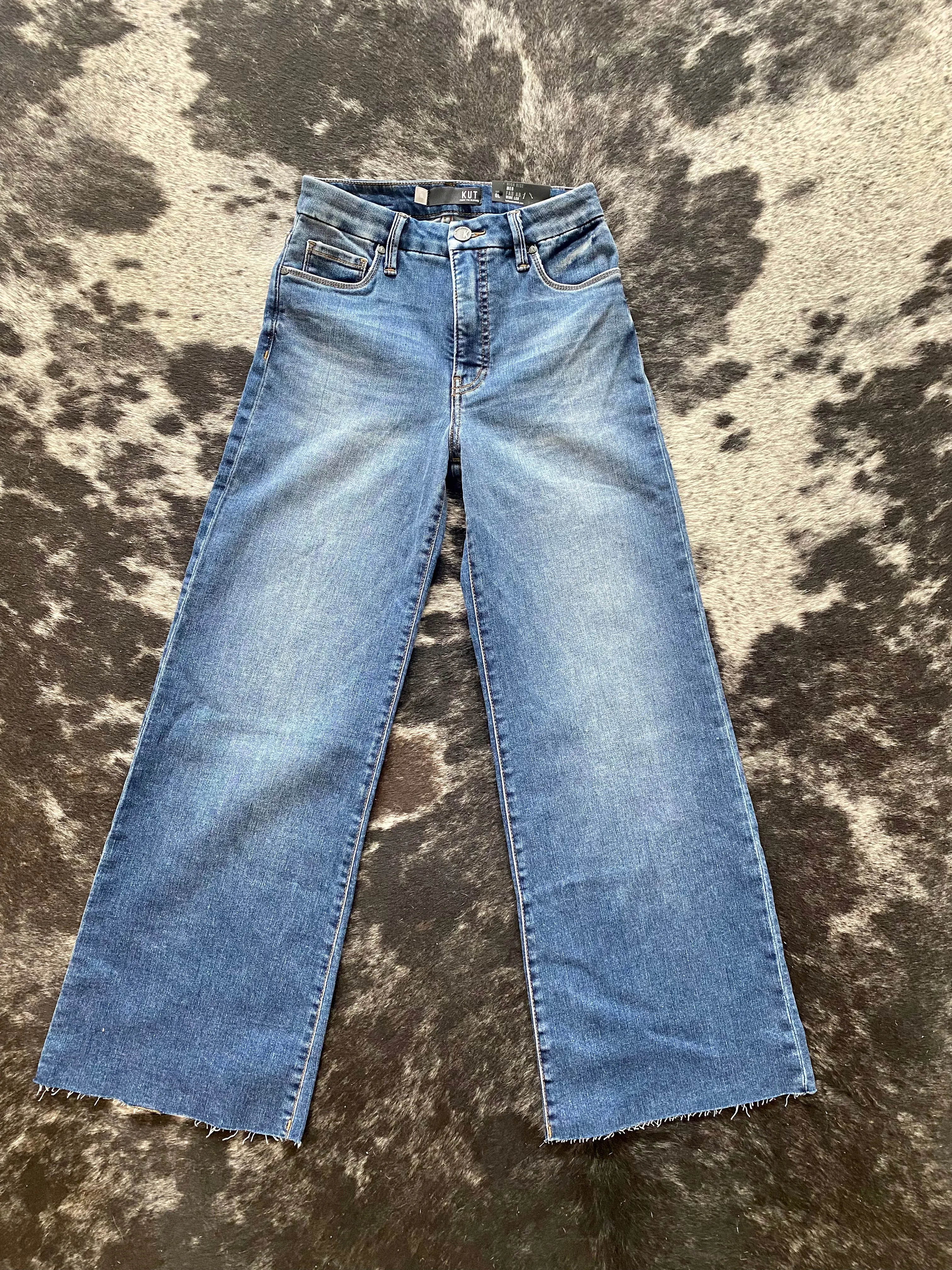 Kut From the Kloth Meg High Rise Fab Ab Wide Ankle Flare Jeans