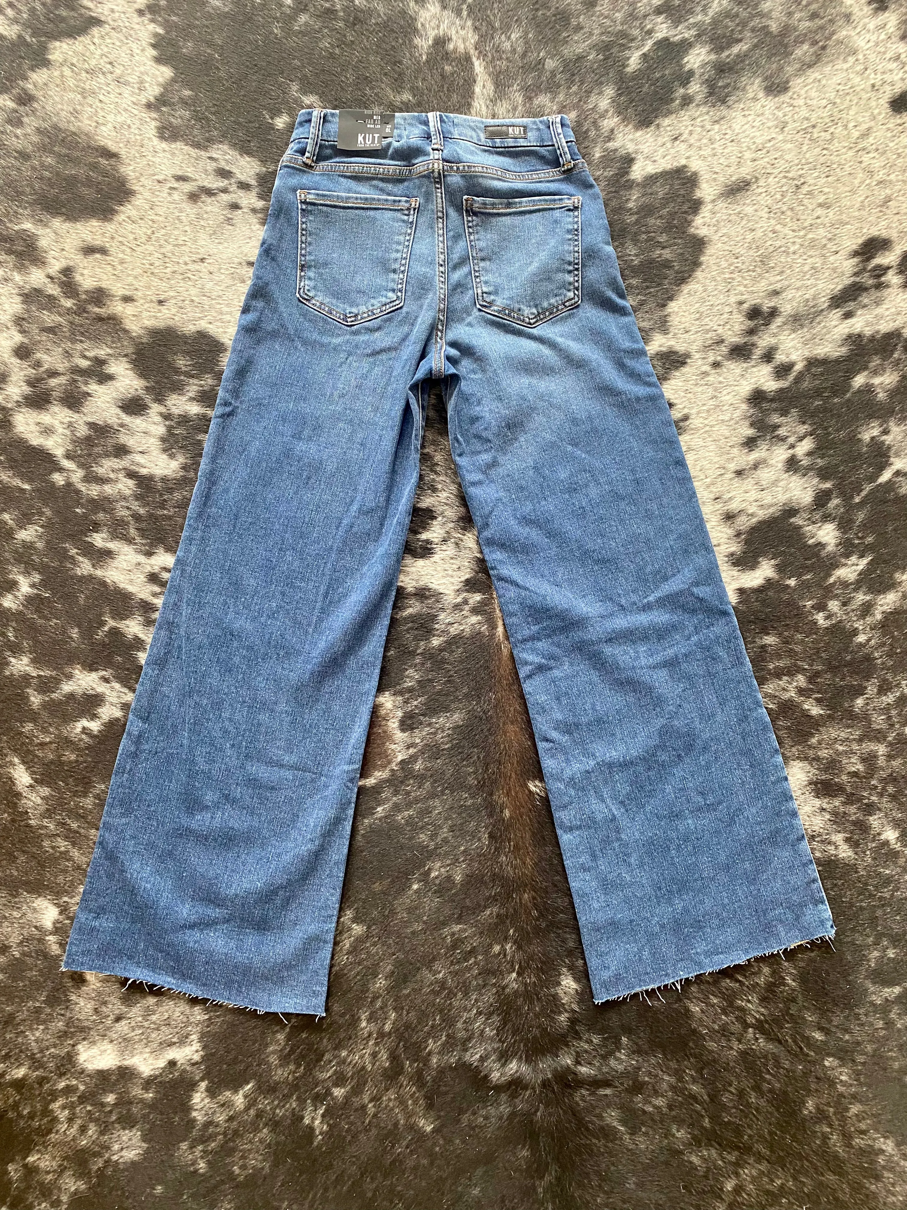 Kut From the Kloth Meg High Rise Fab Ab Wide Ankle Flare Jeans