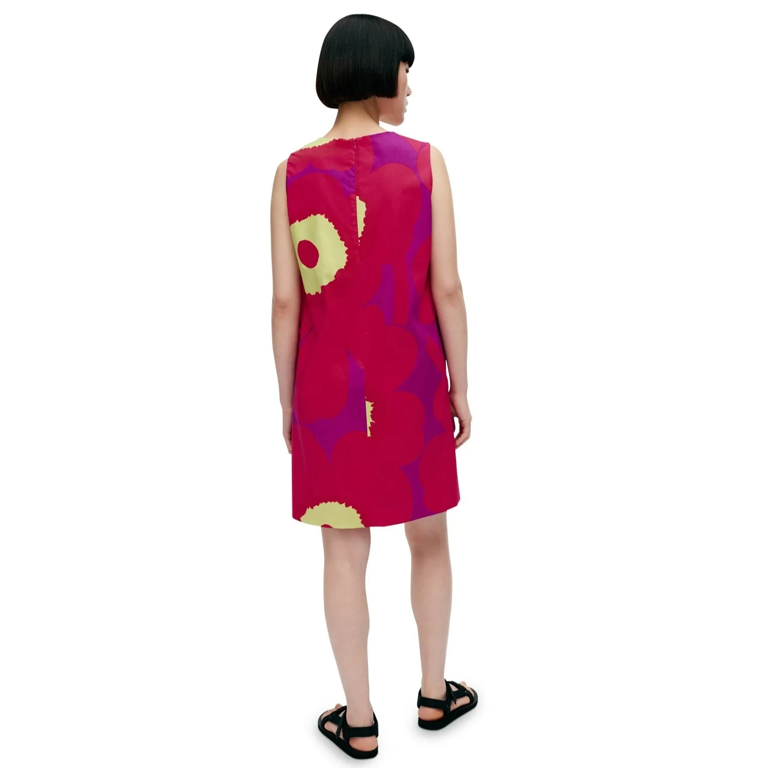 Marimekko Kestit Unikko Sleeveless Dress, Pink & Purple Floral