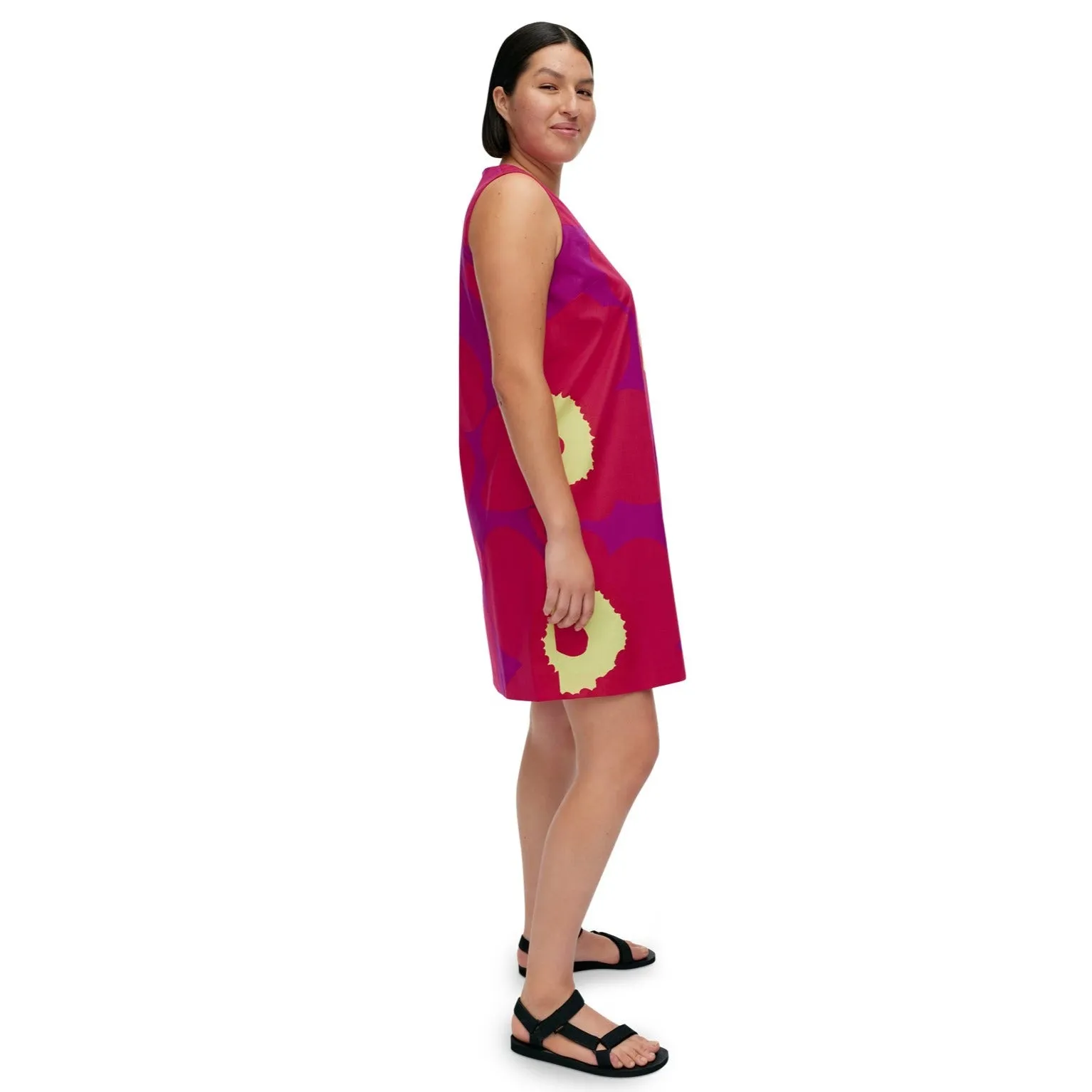 Marimekko Kestit Unikko Sleeveless Dress, Pink & Purple Floral