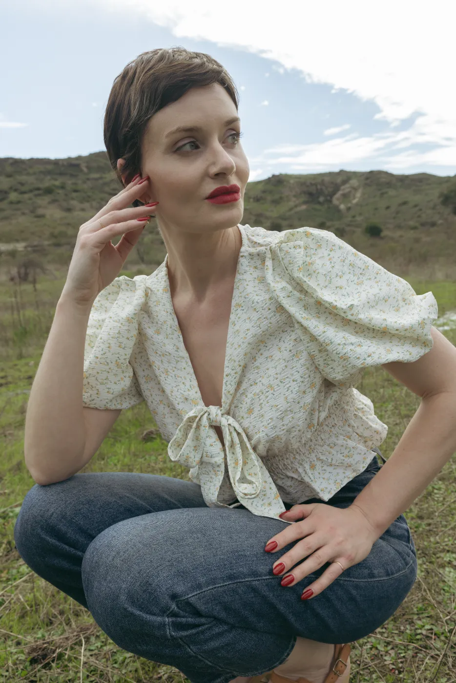 Marybell Blouse in Golden Valley Floral