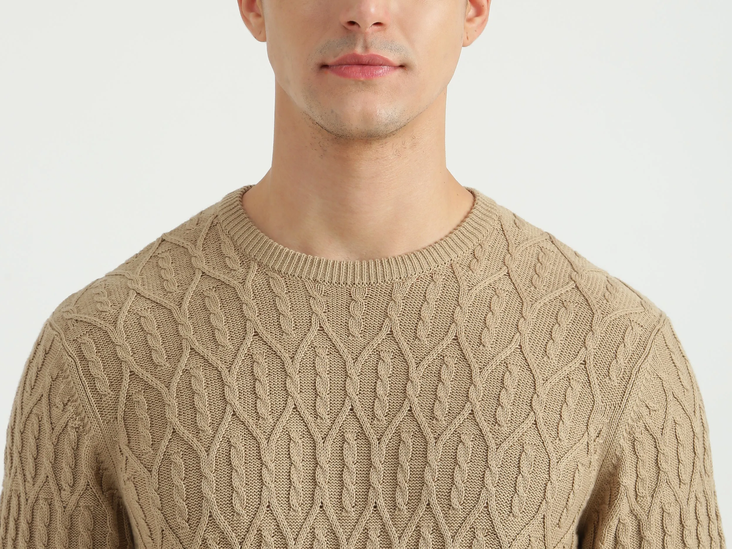 Mens Long Sleeve Textured Sweater
