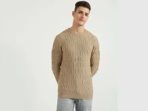 Mens Long Sleeve Textured Sweater