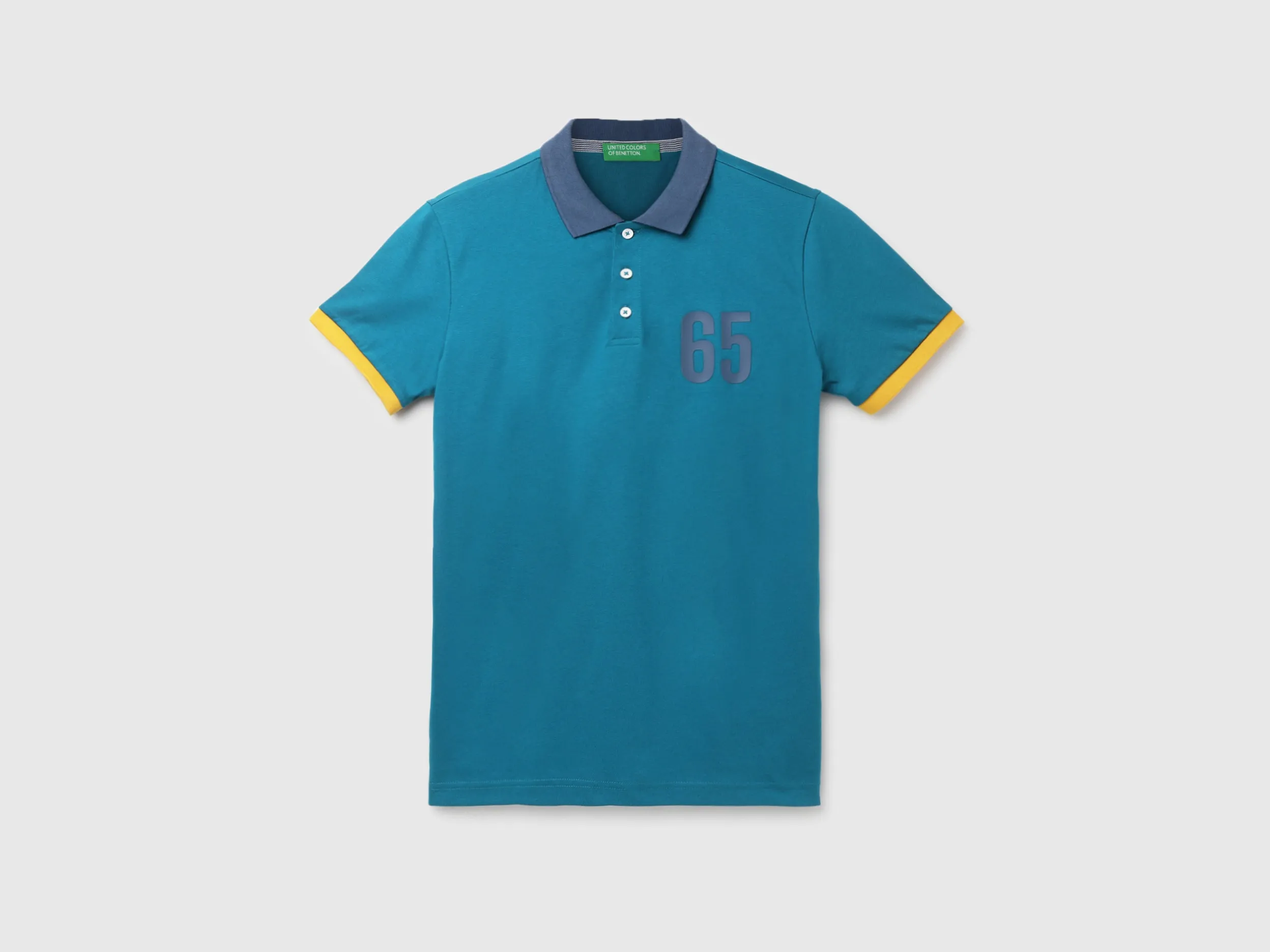 Men's Regular Fit Polo Neck Applique T-shirt