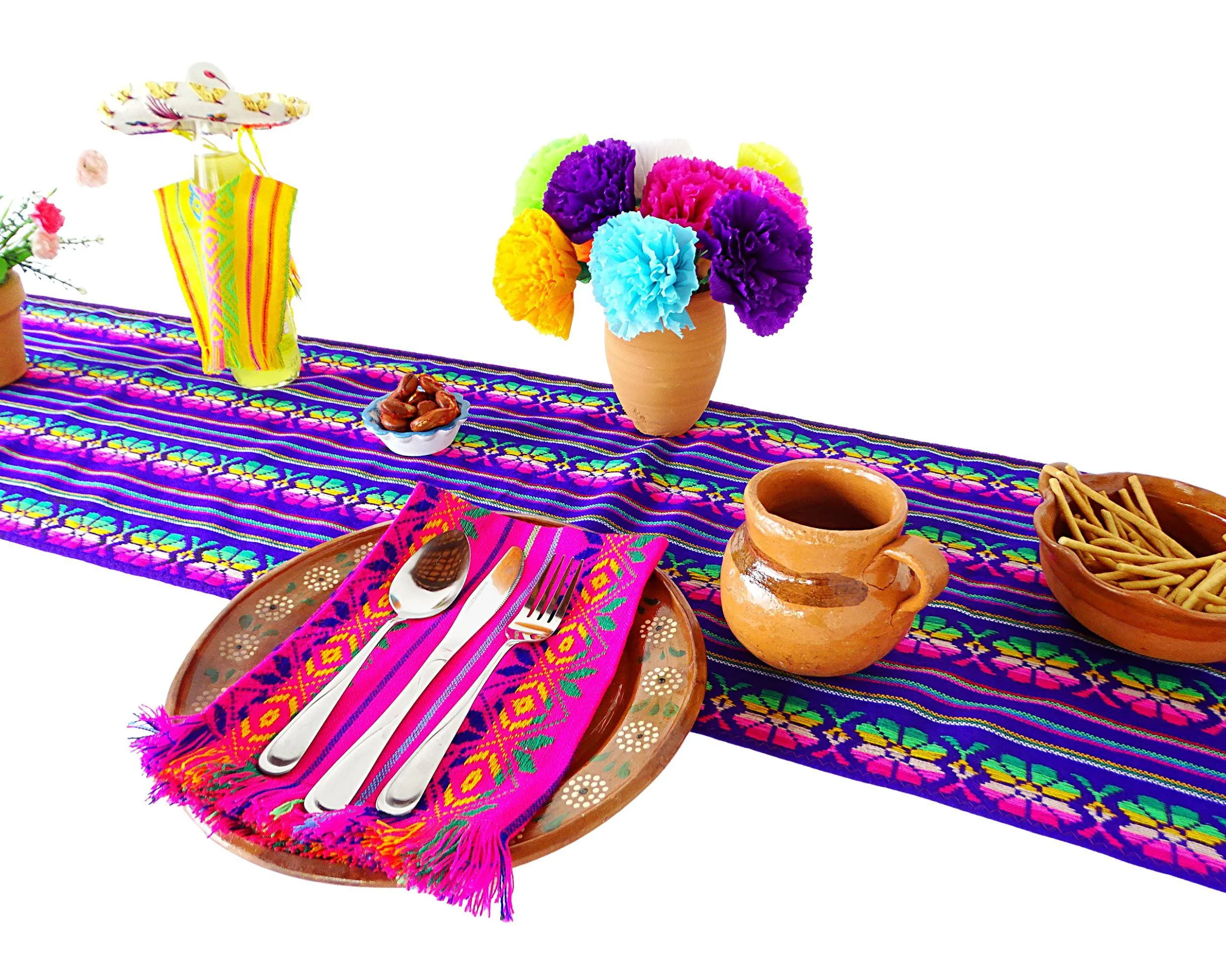 Mexican Table Runner in Purple