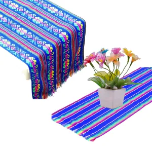 Mexican Table Runner in Royal Blue (2 Pack)