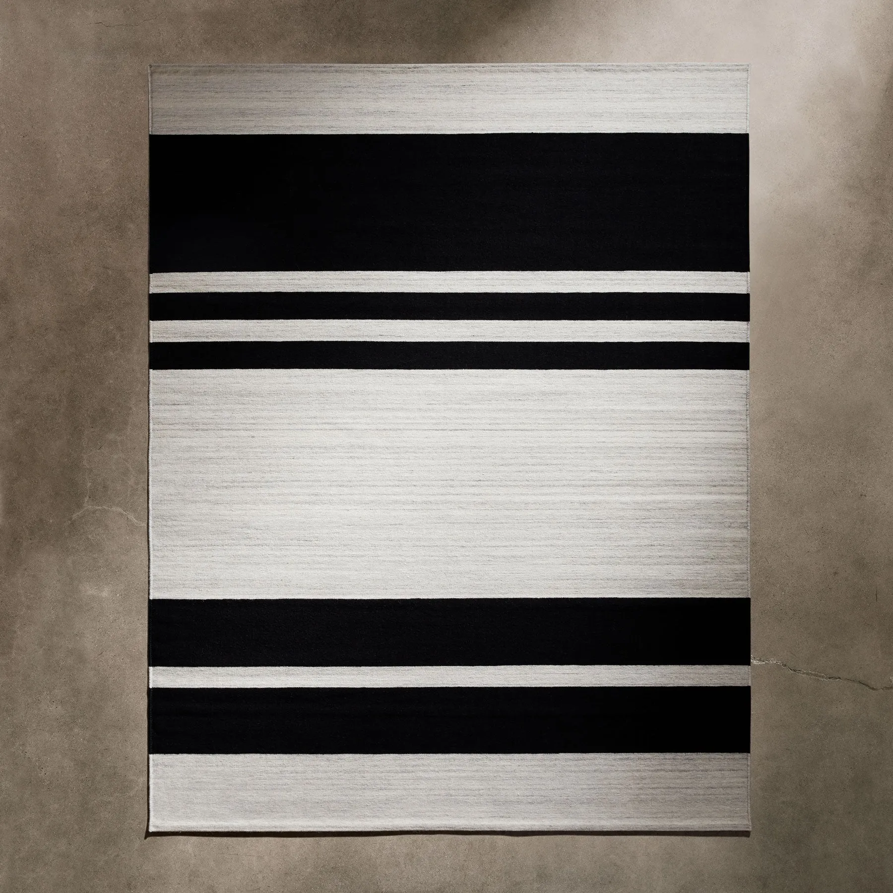 Multi Stripe Area Rug 8Ft X 10Ft - Natural/Black Stripe