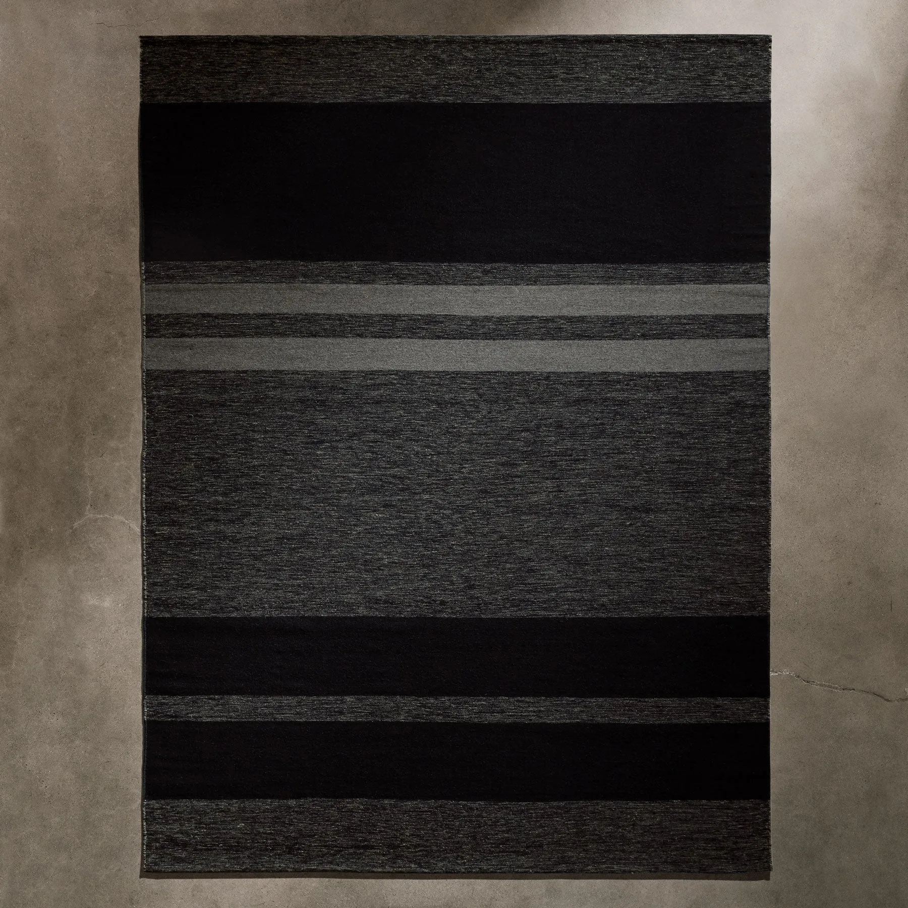 Multi Stripe Area Rug 9Ft X 12Ft - Black Marle/Black/Flint