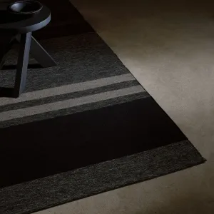 Multi Stripe Area Rug 9Ft X 12Ft - Black Marle/Black/Flint