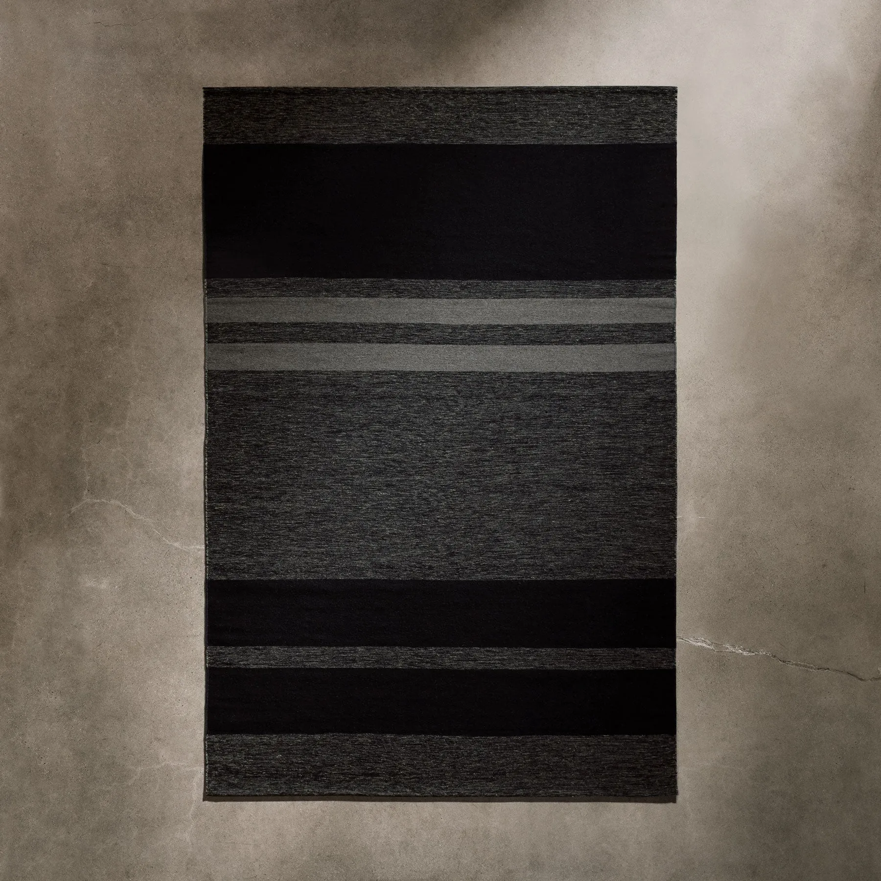 Multi Stripe Area Rug - Black Marl/Black/Flint