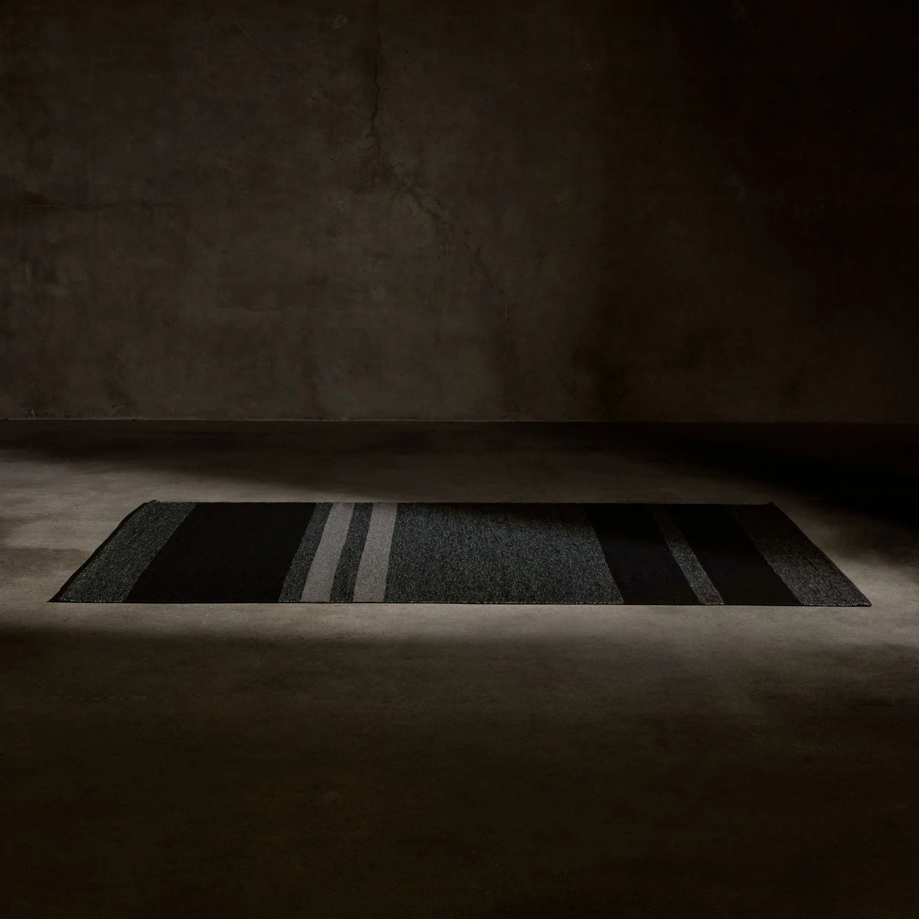 Multi Stripe Area Rug - Black Marl/Black/Flint