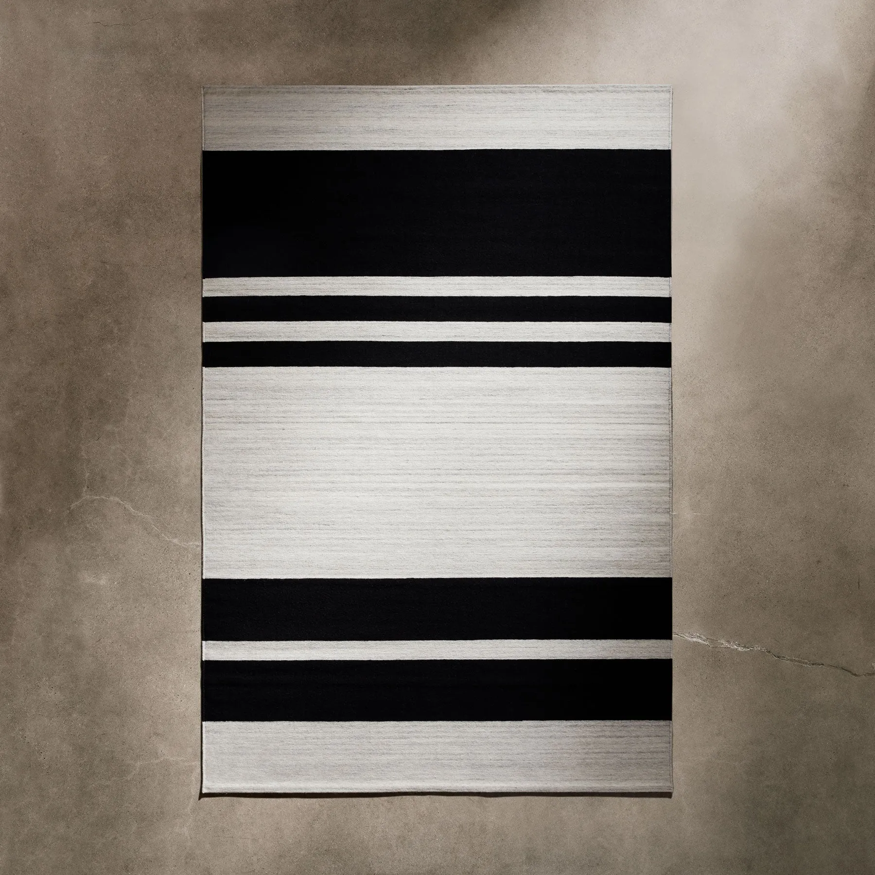 Multi Stripe Area Rug - Natural/Black Stripe