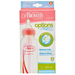 Natural Flow Options 2pk- 250ml Narrow Bottles (Pink)