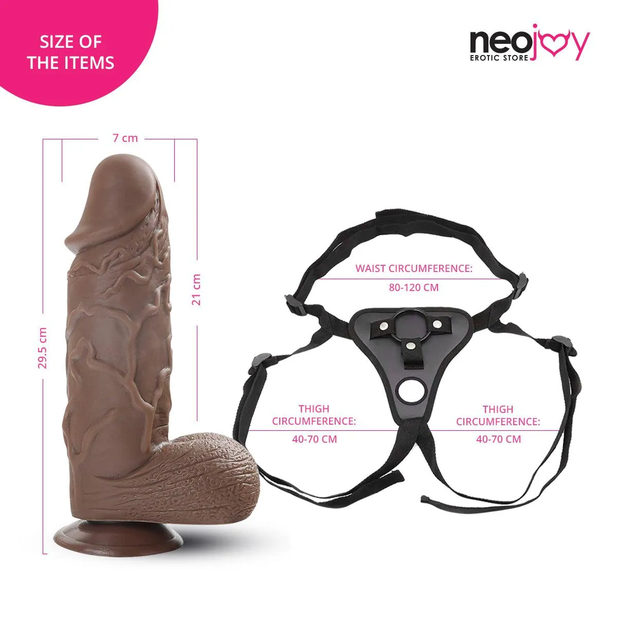 Neojoy Biggest Bad Boy Dildo With Strap-On - Dong Pegging Sex Toy