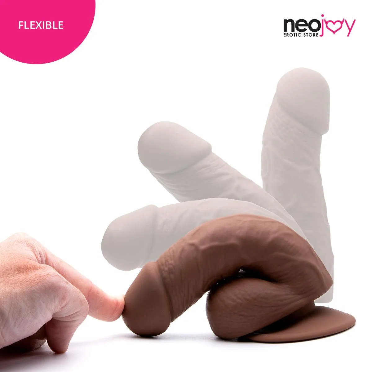 Neojoy - Fill-Me-Up Dildo With Strap-On Dong Harness - Brown - 19cm - 7.5 inch