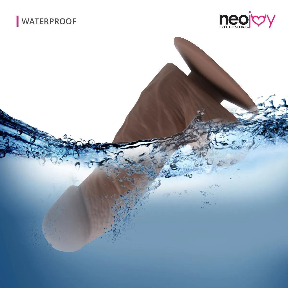 Neojoy - Fill-me Up Silicon Realistic Dildo With Suction Cup - Brown - 13.5cm - 5.3 inch