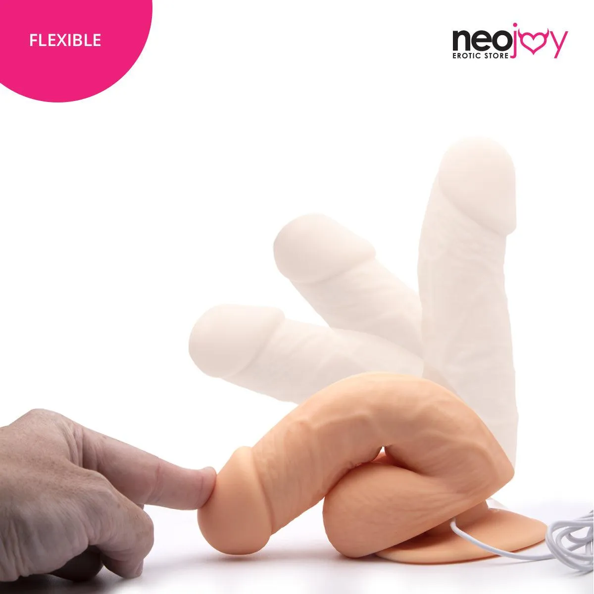 Neojoy - Hungry Boy Dildo With Strap-On Dong - Flesh - 18.5cm - 7.3 inch