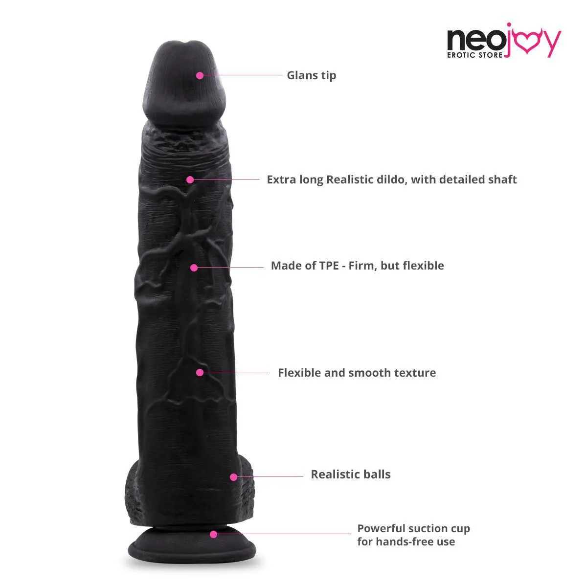 Neojoy - Monster Dong - Black â€“ 34.5cm â€“ 13.6 inch