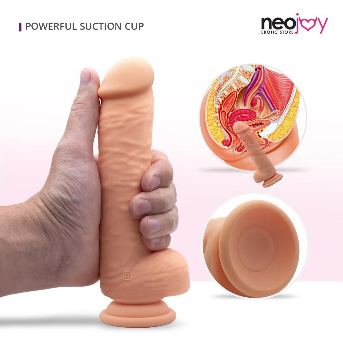 Neojoy - Mr. Vibes  Skinlike  Realistic Vibrating Dildo Flesh With A Strong Suction Cup - Flesh - 20cm - 7.9 inch