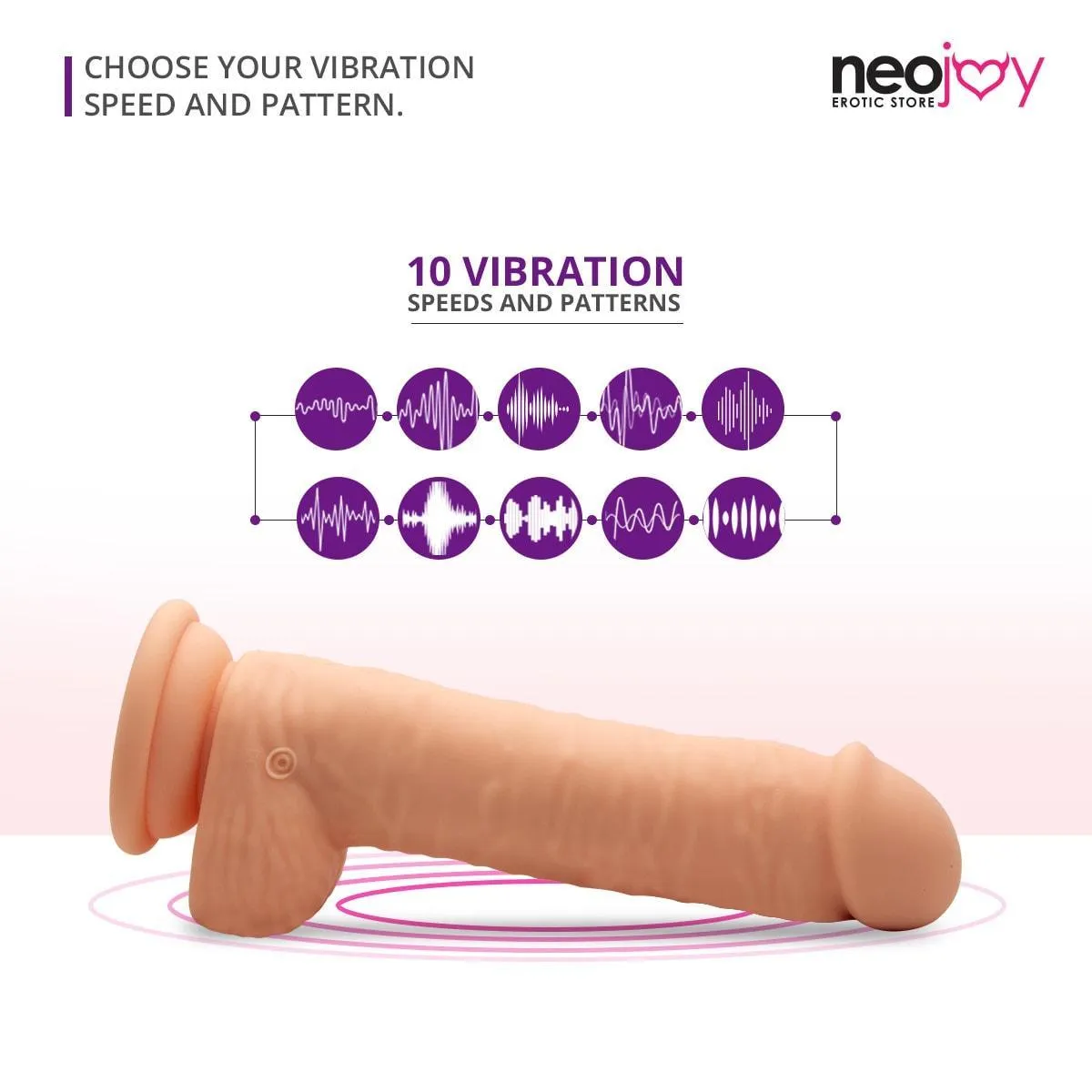 Neojoy - Mr. Vibes  Skinlike  Realistic Vibrating Dildo Flesh With A Strong Suction Cup - Flesh - 20cm - 7.9 inch