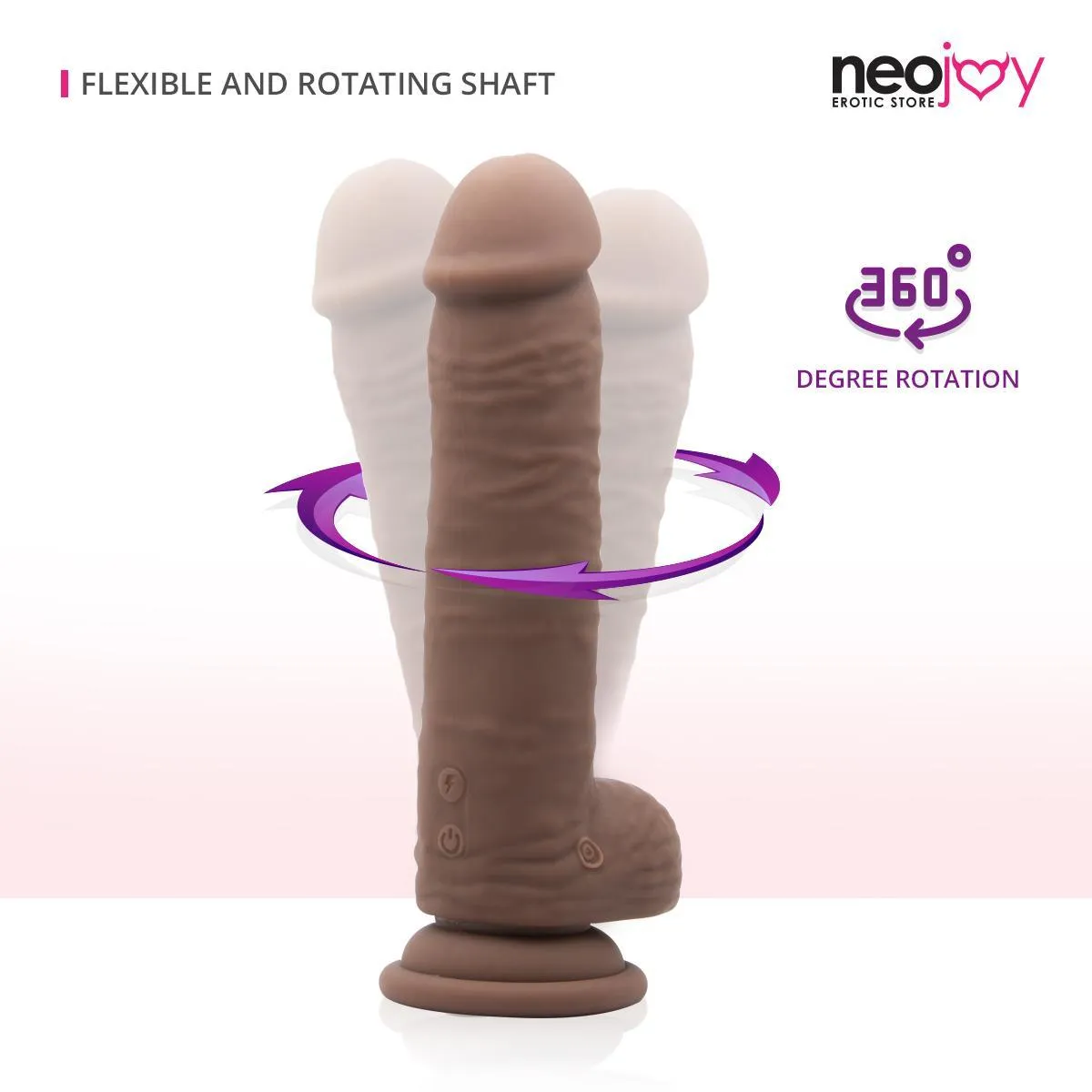 Neojoy - Mr. Vibes  Skinlike Realistic Vibrating Dildo With A Strong Suction Cup - Brown - 20cm - 7.9 inch