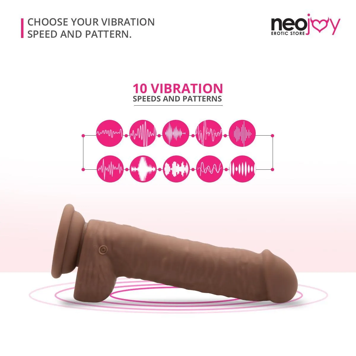 Neojoy - Mr. Vibes  Skinlike Realistic Vibrating Dildo With A Strong Suction Cup - Brown - 20cm - 7.9 inch