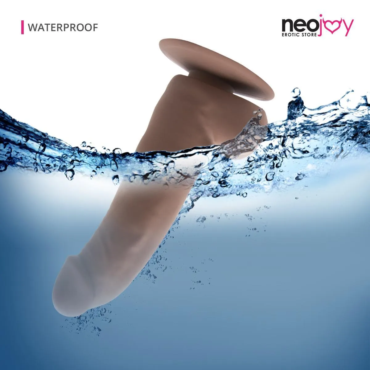 Neojoy - Real-Feel Silicone Dong Dildo With Suction Cup - Brown - 20.2cm - 8 inch