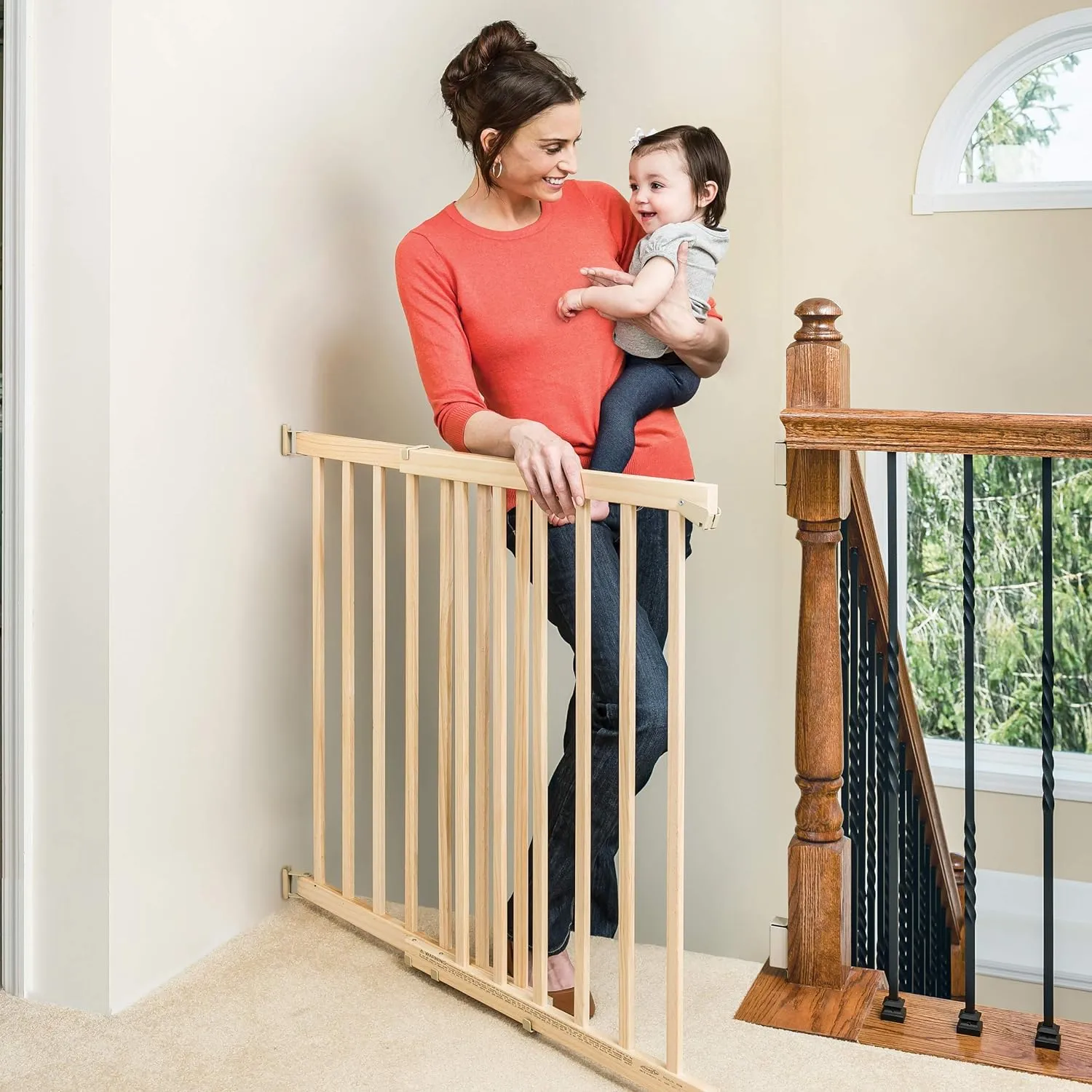New Evenflo Top of Stairs, Extra Tall Gate, Hardware Mounted, Natural! Retails $65 