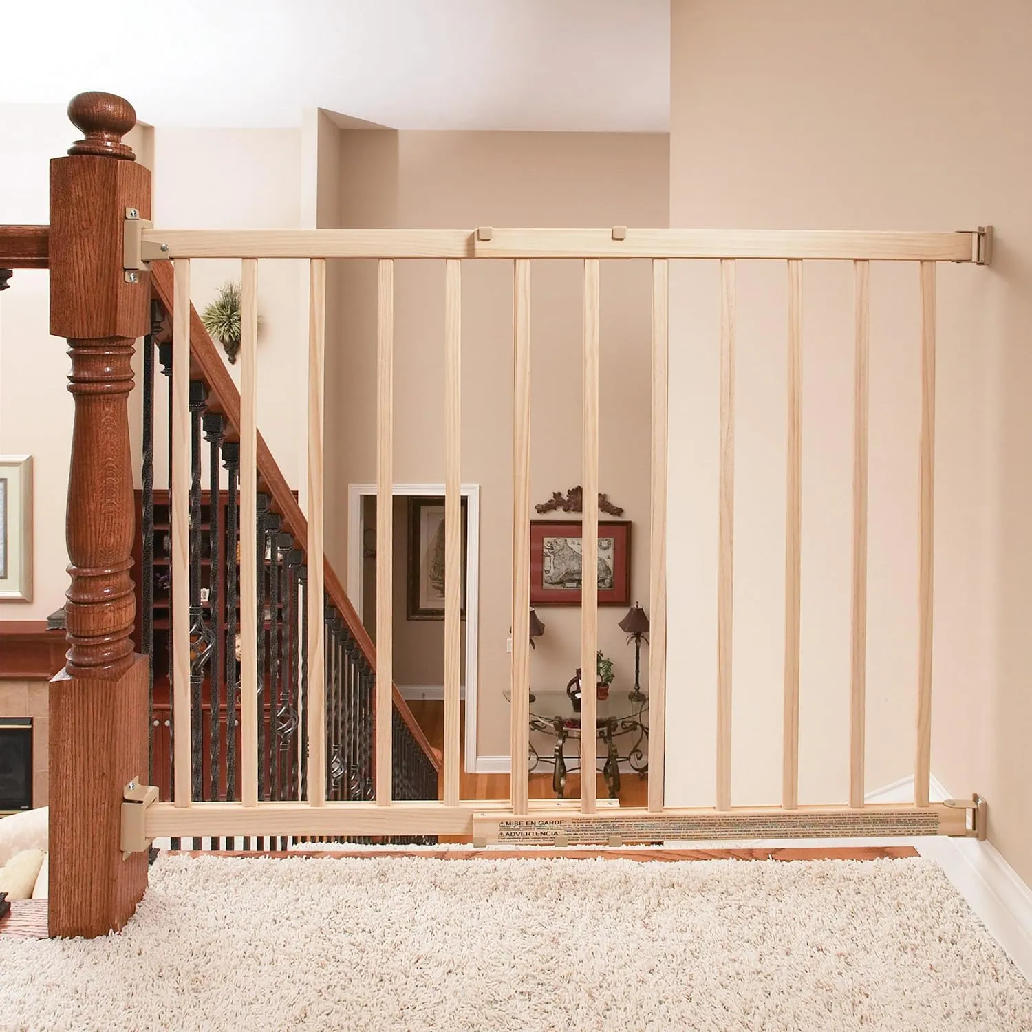 New Evenflo Top of Stairs, Extra Tall Gate, Hardware Mounted, Natural! Retails $65 