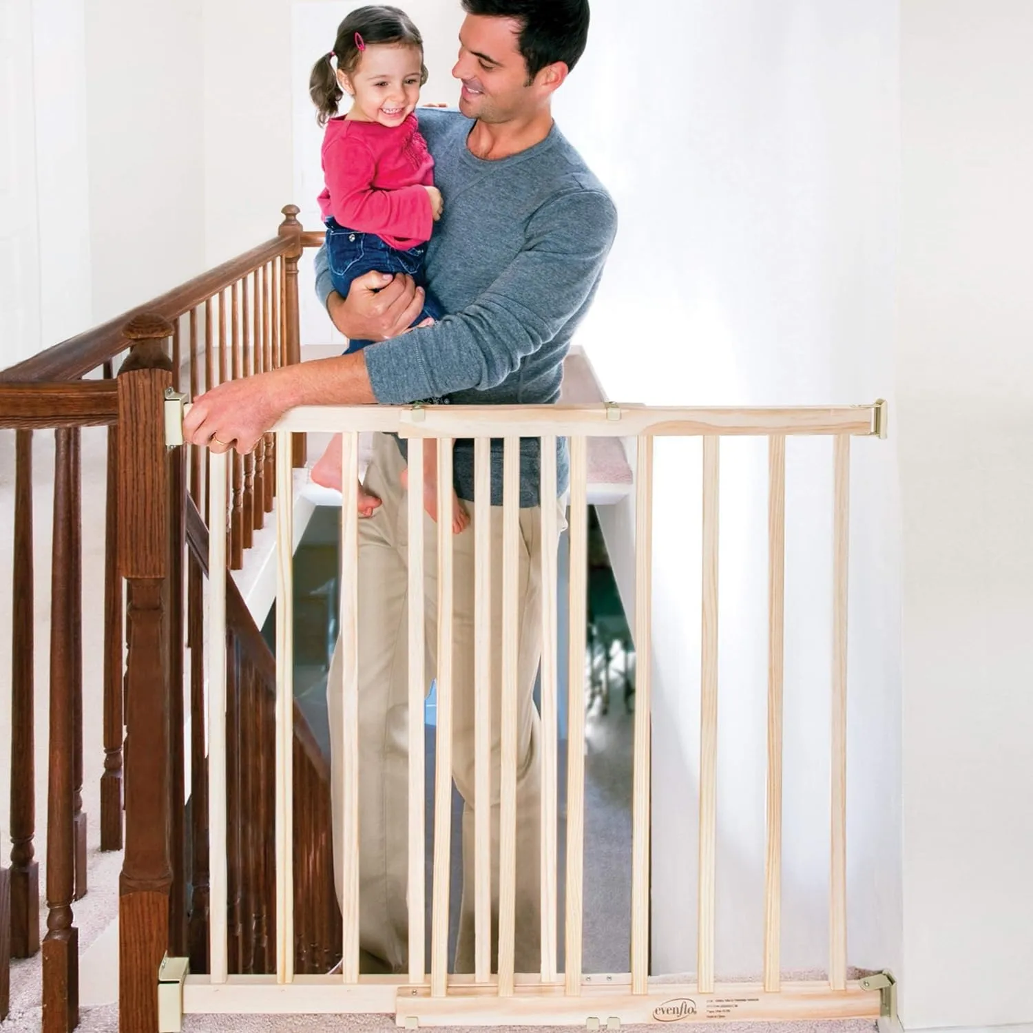 New Evenflo Top of Stairs, Extra Tall Gate, Hardware Mounted, Natural! Retails $65 