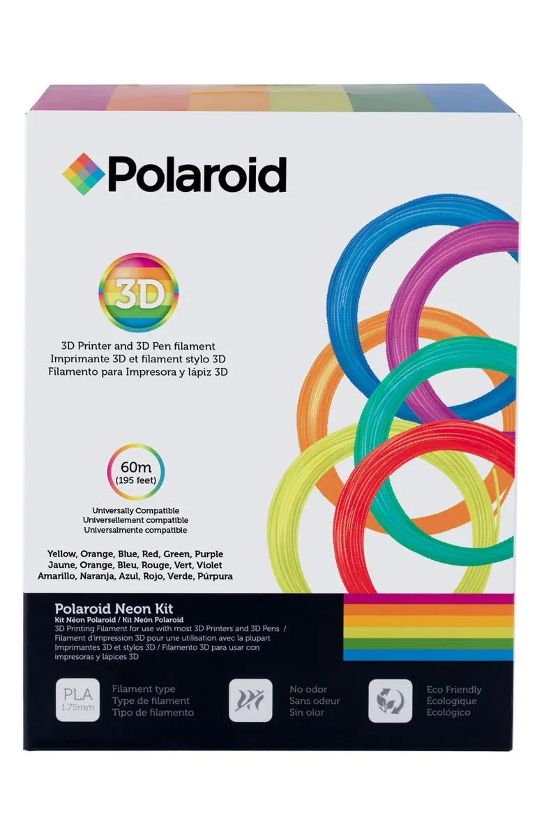New in box! Pink Polaroid Draw - 3D Printing Pen/Handheld 3D Printer & 195 Ft of Filament, includes box of 195 Feet of 3D Printer & Pen Filament in a Variety of Neon Colours (Neon Kit) Retails $170 